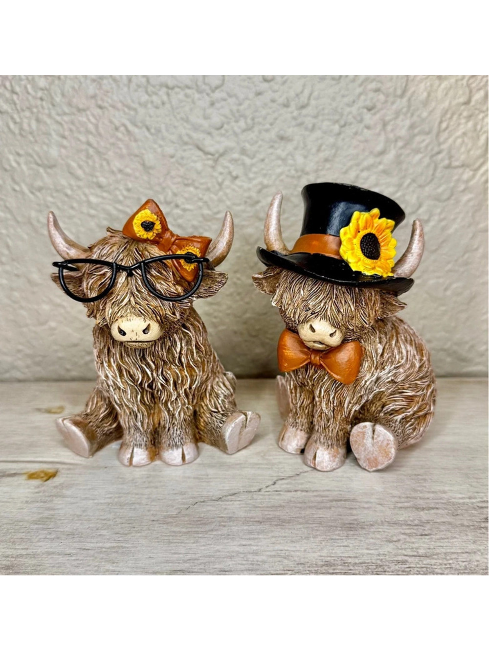 Hobby Lobby Fall Highland Cow Set 2024 - Sunflower Top Hat & Glasses - VHTF